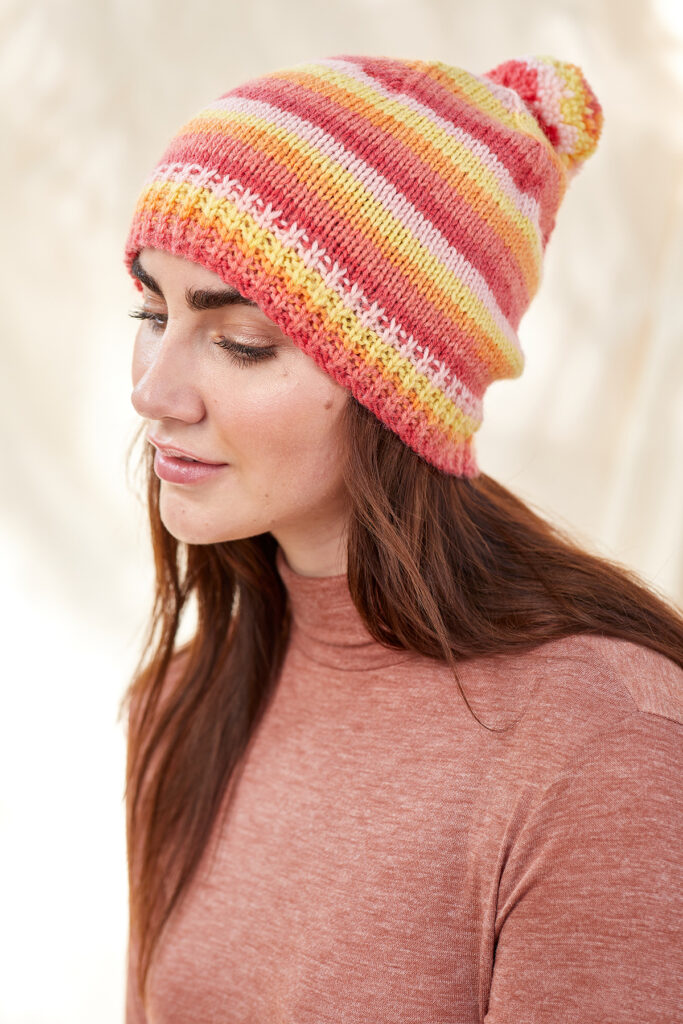 hand knitted in soft wool with a delicate lace pattern a beautiful beanie for spring feeling Yellow hat attractive accessory for women