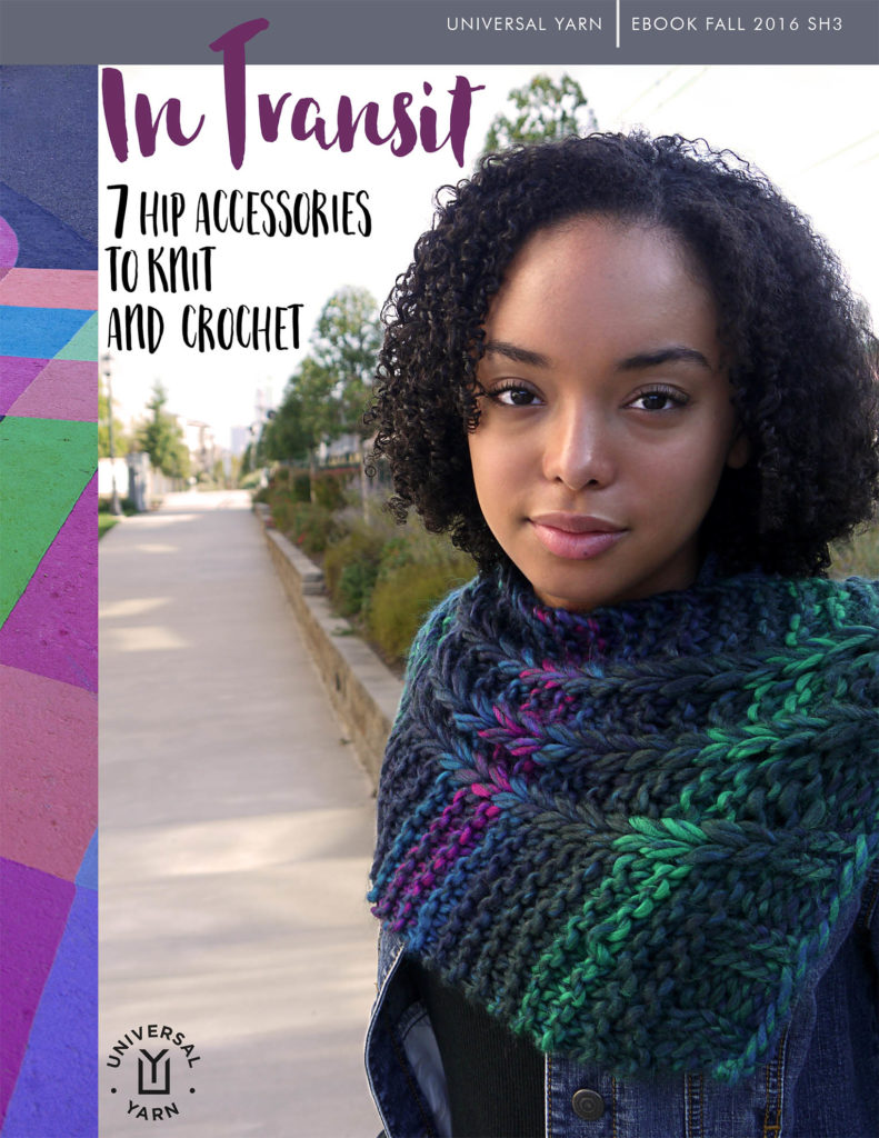 E-book In Transit offers 7 knit and crochet accessories in beautiful bulky Classic Shades Big Time.