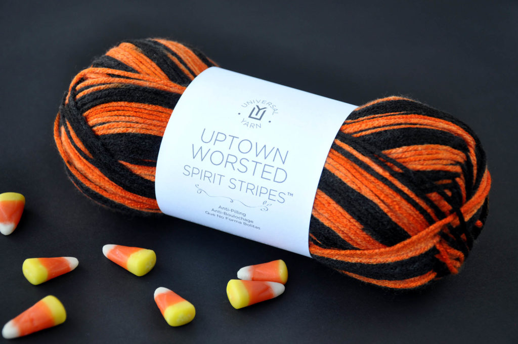 Image of orange and black skein of Uptown Worsted Spirit Stripes yarn