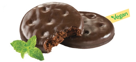 Picture of Thin Mint cookies with sprig of spearmint