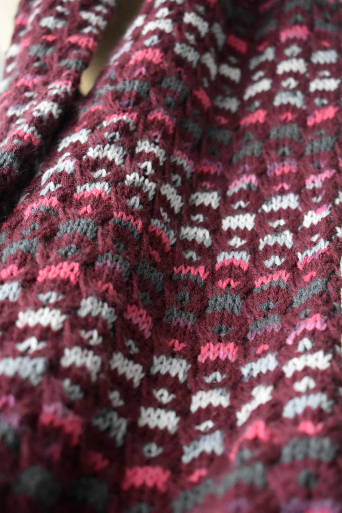 Closeup view of knitted fabric
