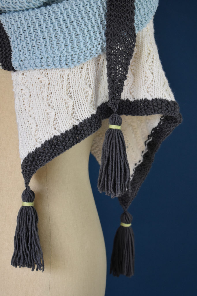 tassels on a knit shawl