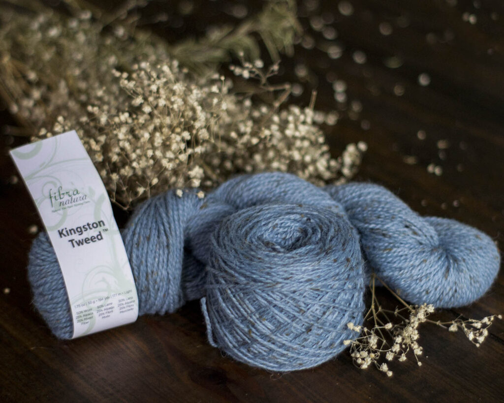 Image of Kingston Tweed yarn skein and wound ball