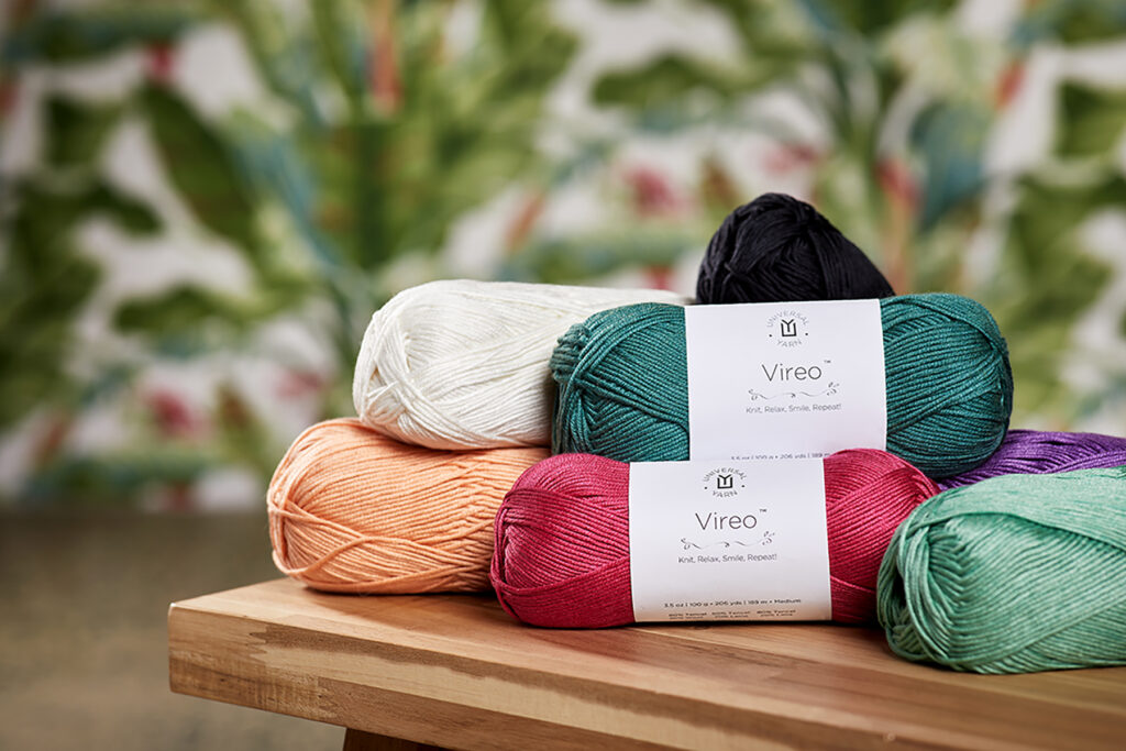 Skeins of Vireo yarn