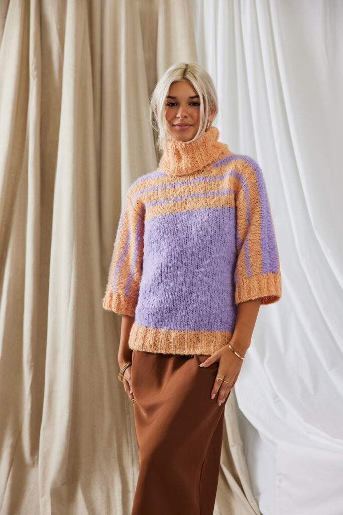 Laurel pullover knit using Fashion Light Luxury from Rico Design 