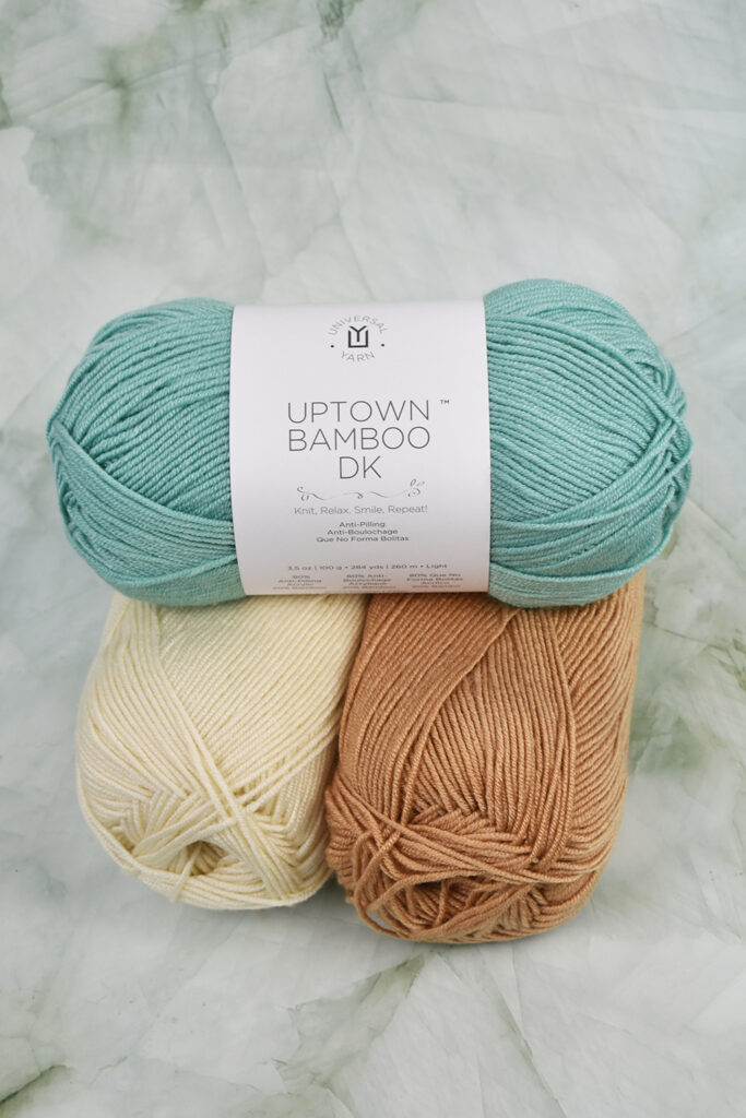 Photo of three colors of Uptown Bamboo DK