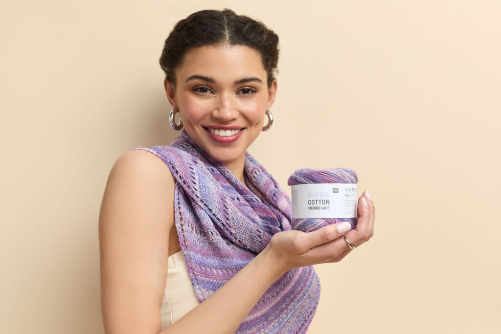 Girly Pop Shawl in Rico Design Fashion Cotton Merino Lace